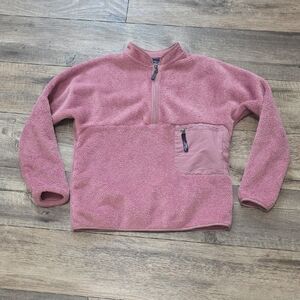 Patagonia Re-Tool Snap-T Pullover  Jacket Pink 1/2 Zip Deep Pile Logo